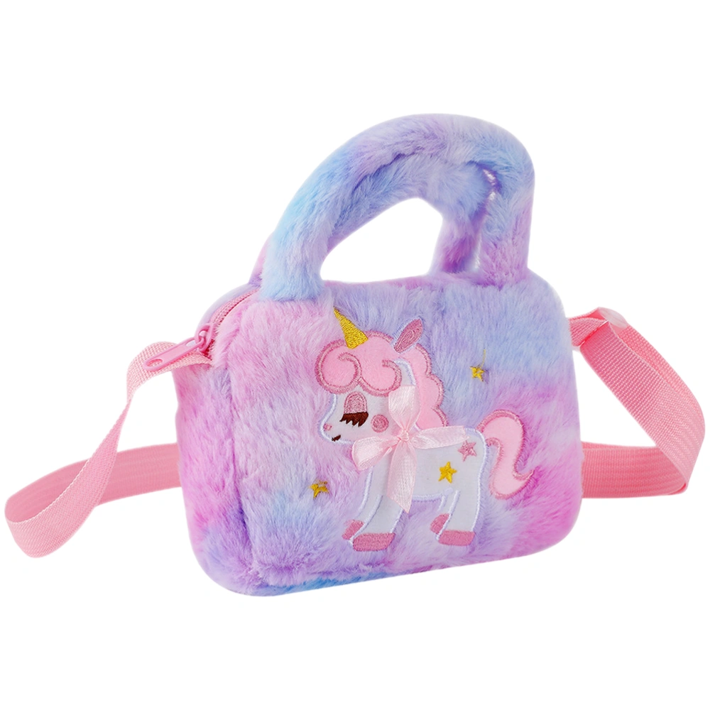 Unicorn Kids Plush Crossbody Bag Stylish Shoulder Bag Portable Plush Shoulder Bag