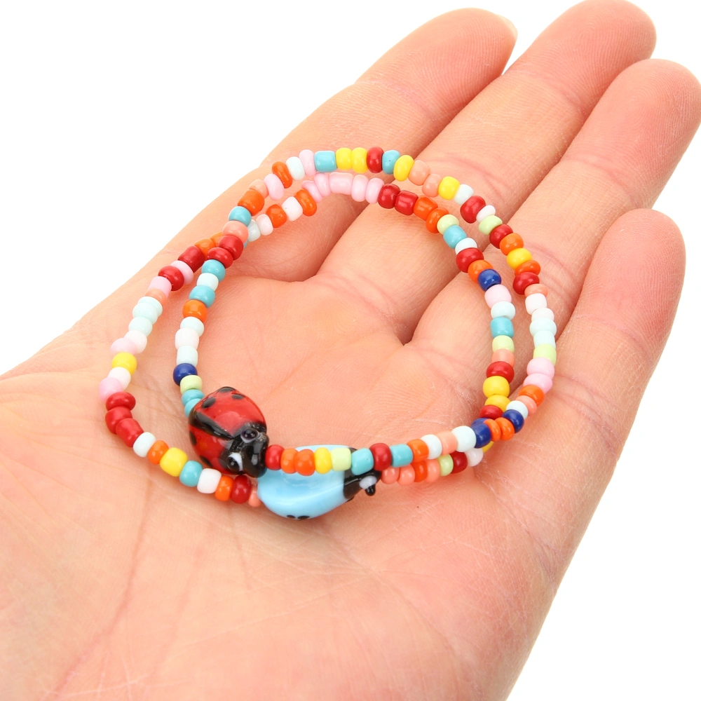 3Pcs Bead Bracelet Ladybug Bracelet Elastic Beaded Bracelet Friendship Couples Gift