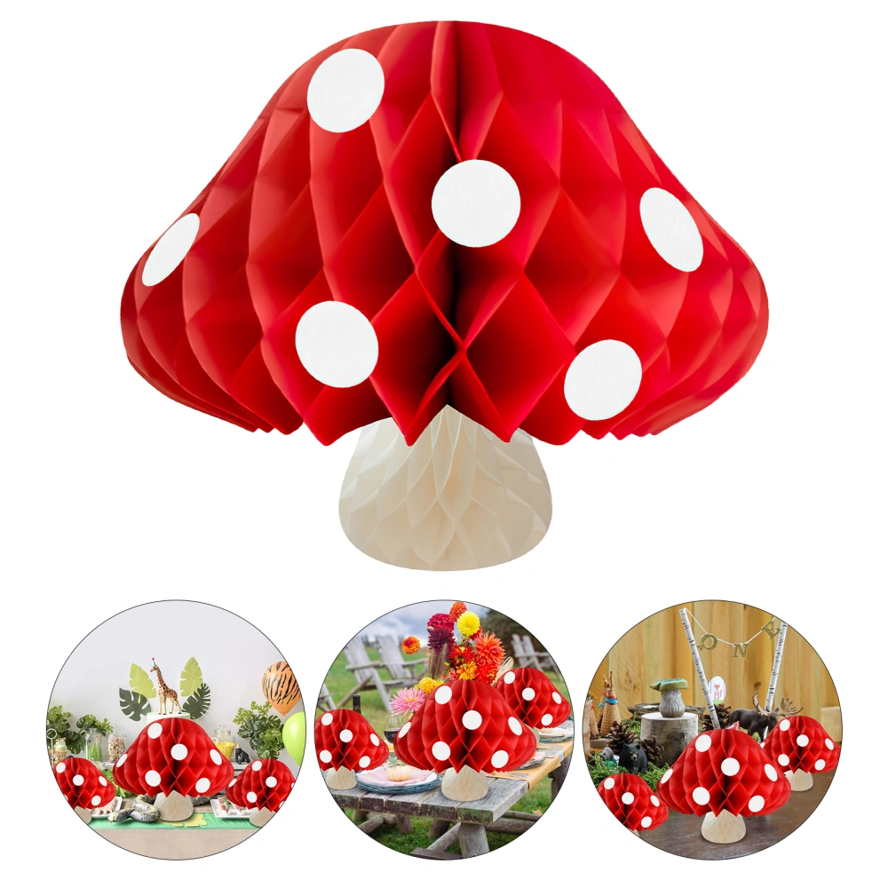 3pcs Paper Mushroom Honeycomb Ornaments Birthday Party Supply Wedding Decoration