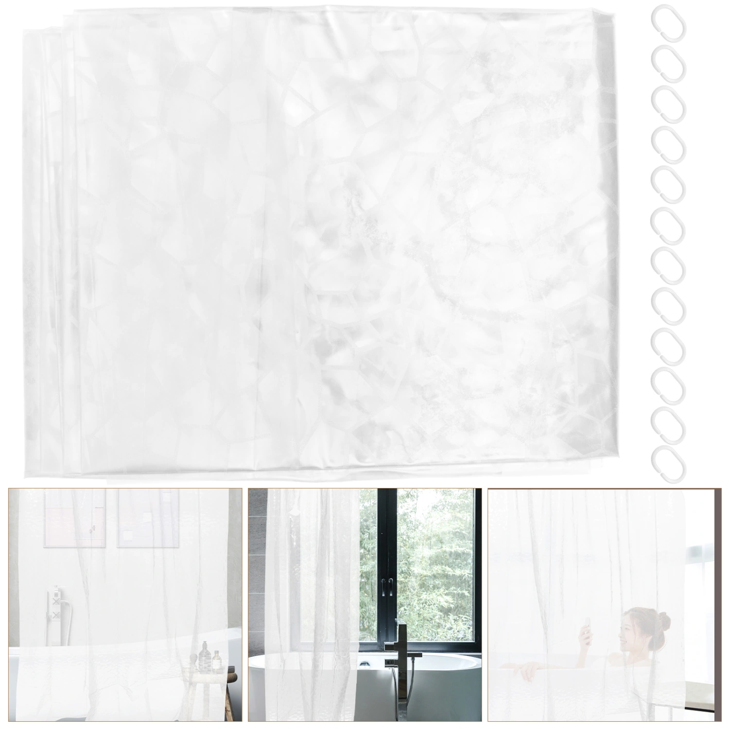 Bath Shower Curtain Household Shower Curtain Bathroom Decorative Shower Liner