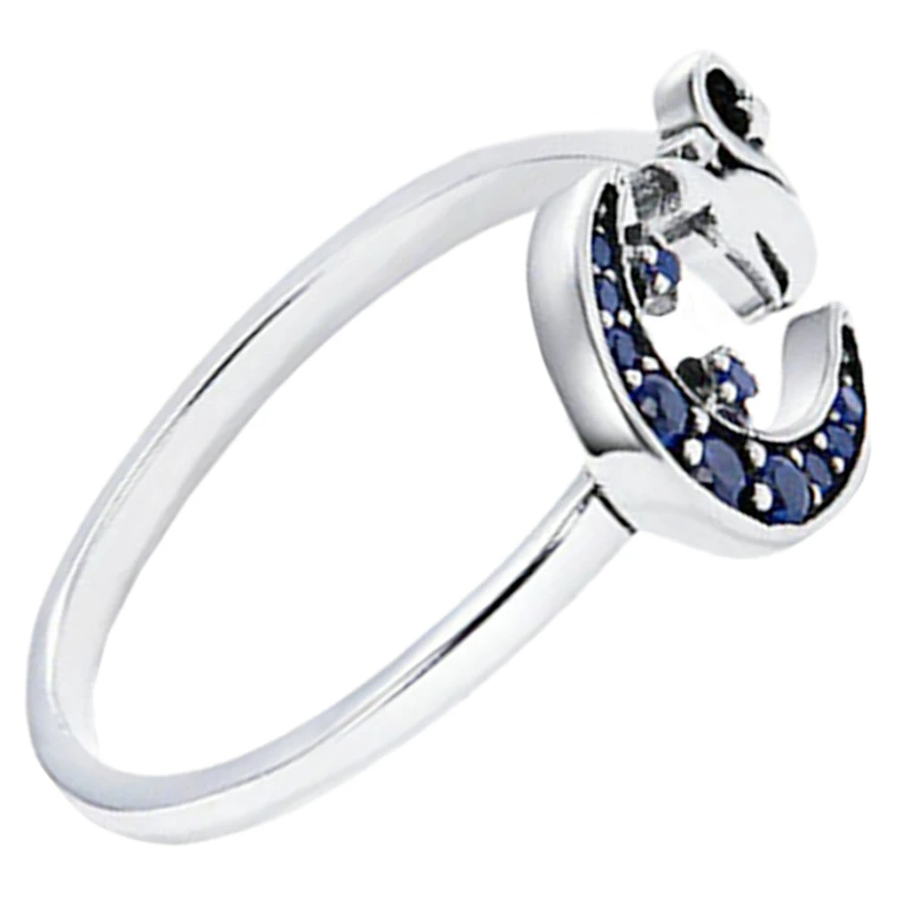 Cat Ring Opening Ring Cat Jewelry Cat Watching Moon Shape Fashion Unique Ring