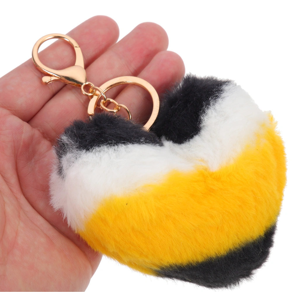 4pcs Plush Key Chain Heart Key Chain Heart Bag Purse Charm Key Ornament Furs Key Chain