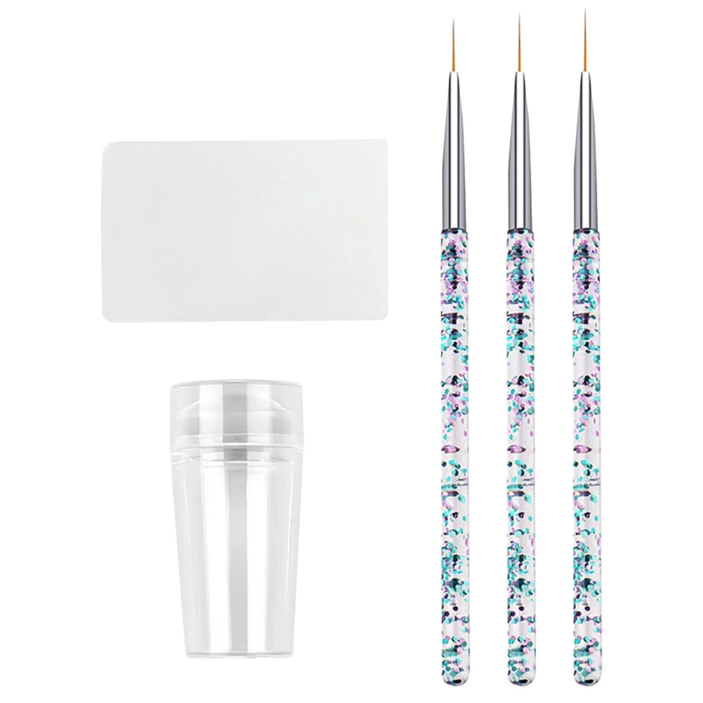 1 Set of Nail Art Brushes Manicure Nail Pen Brushes Nail Stamper Scraper Manicure Tool