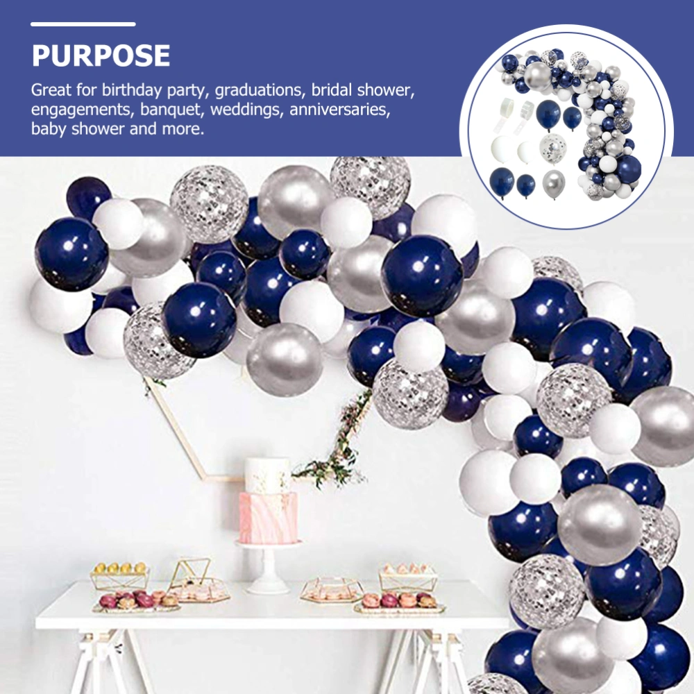 1 Set White Blue Balloon Garland Kit for Birthday Wedding Baby Shower Bridal Shower