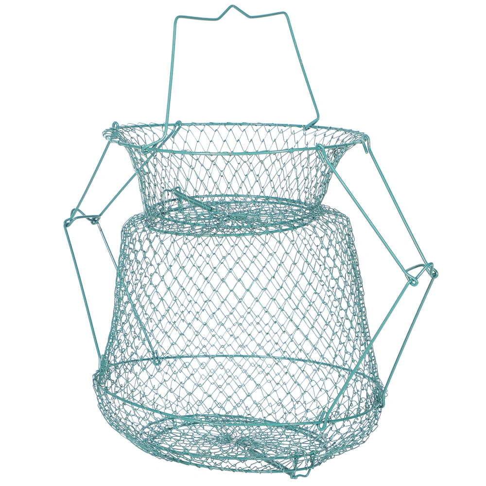 Portable Iron Fishing Net Diving Fish Net Cage Foldable Fish Storage Basket Fishing Supply