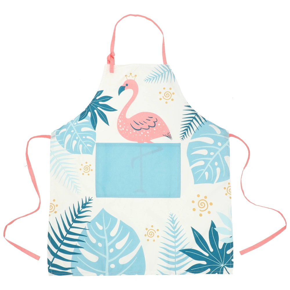 Cooking Apron Flamingo Leaves Apron Adjustable Kitchen Apron for Women Chef