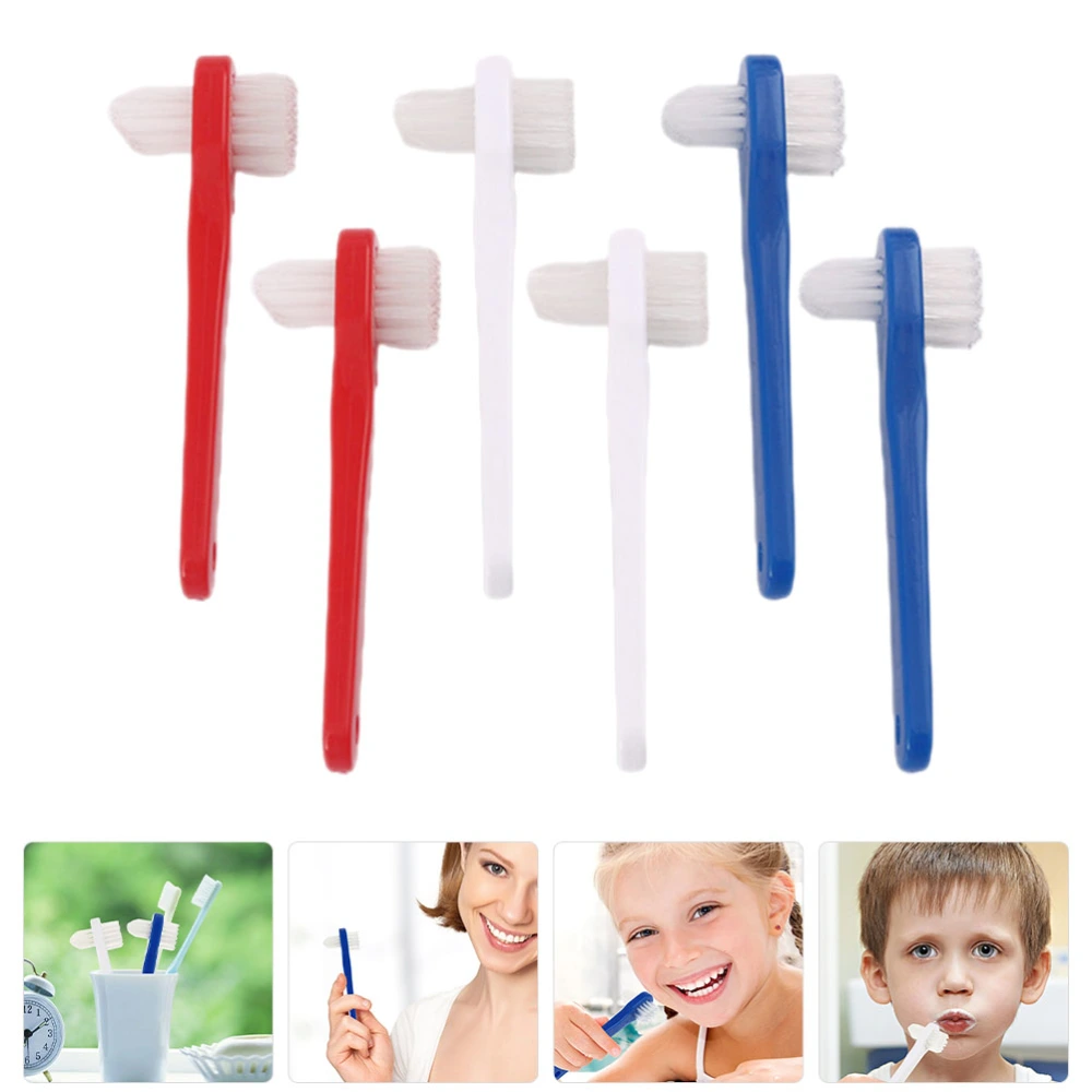 6Pcs Toothbrush for Adult Small Toothbrush Double-sided Toothbrush Portable Denture Brush