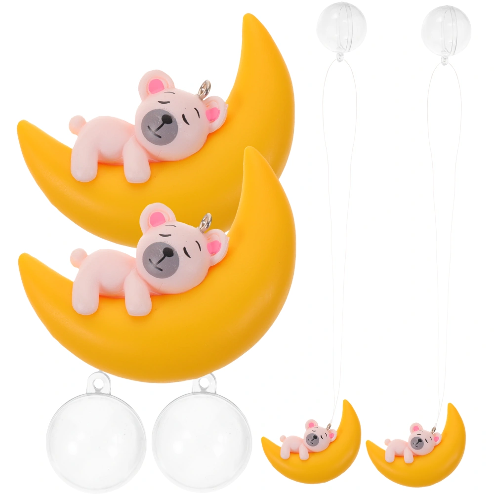 4Pcs Floating Moon Crafts Floating Moon Adorn Fish Tank Moon Model Fish Tank Decorations