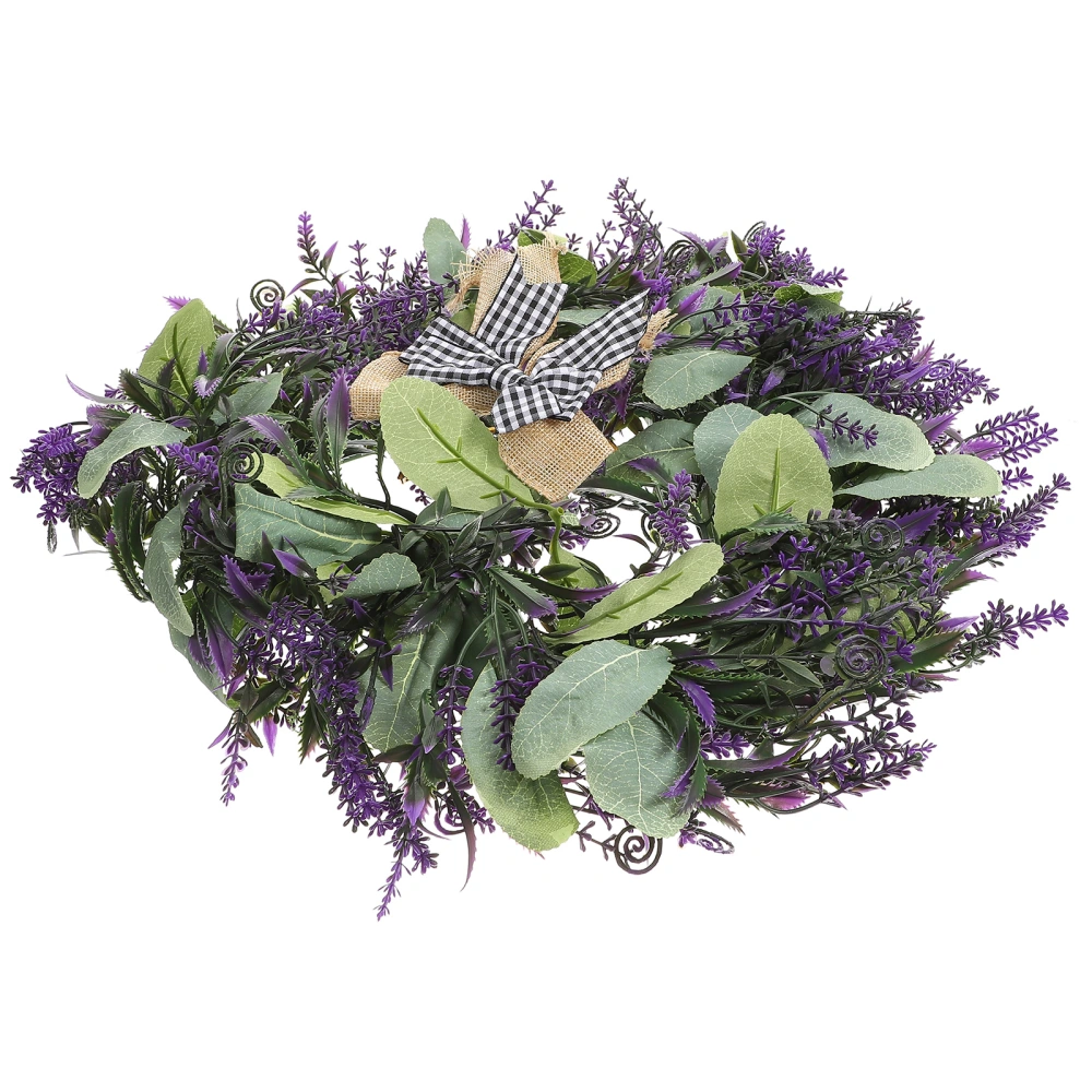 Simulation Lavender Wreath Decoration Household Door Hanging Heart-shaped Garland Gift Option