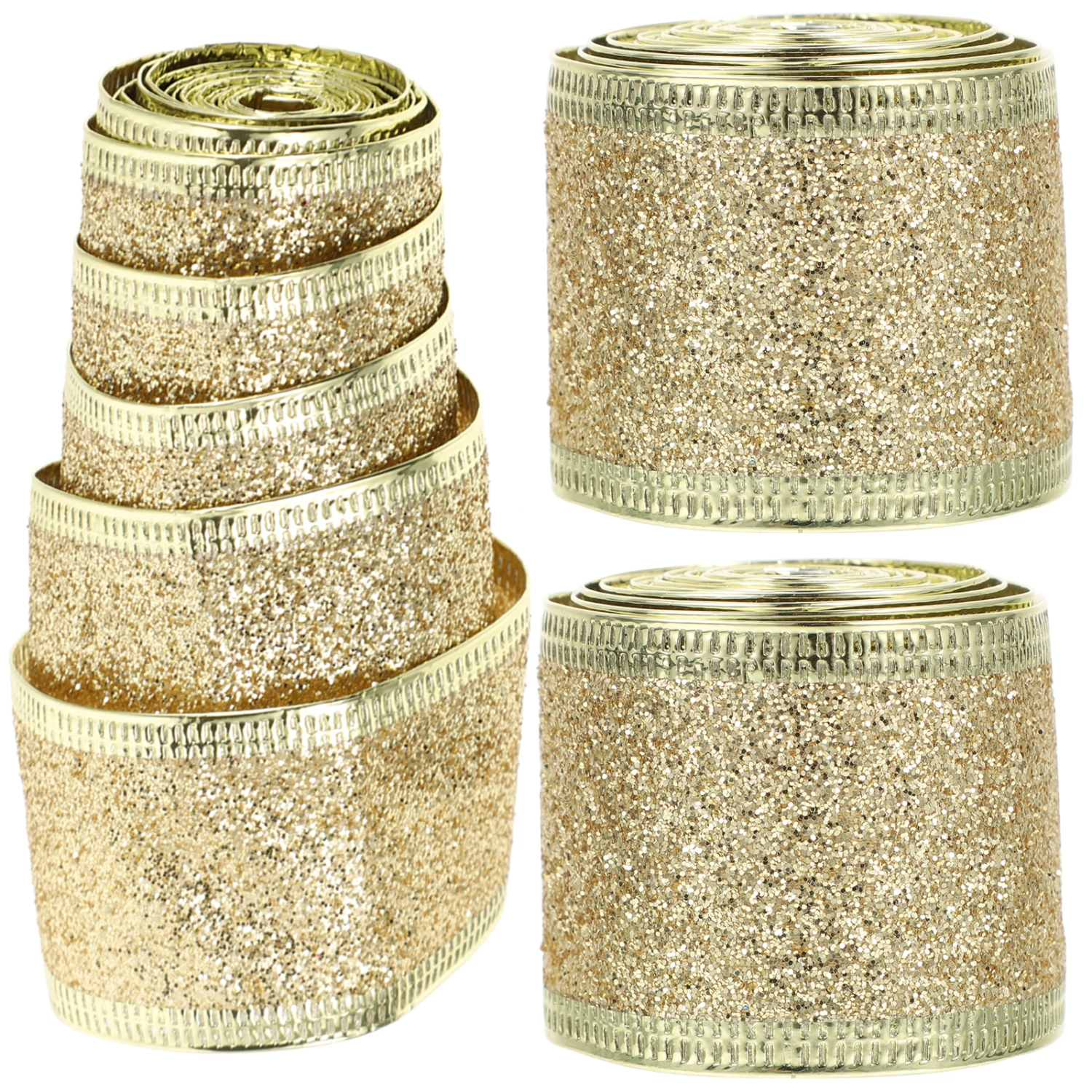 3 Rolls of Glitter Gift Ribbons Decorative Ribbons Carnival Festival Ribbons Gift Box Wrapping Ribbons