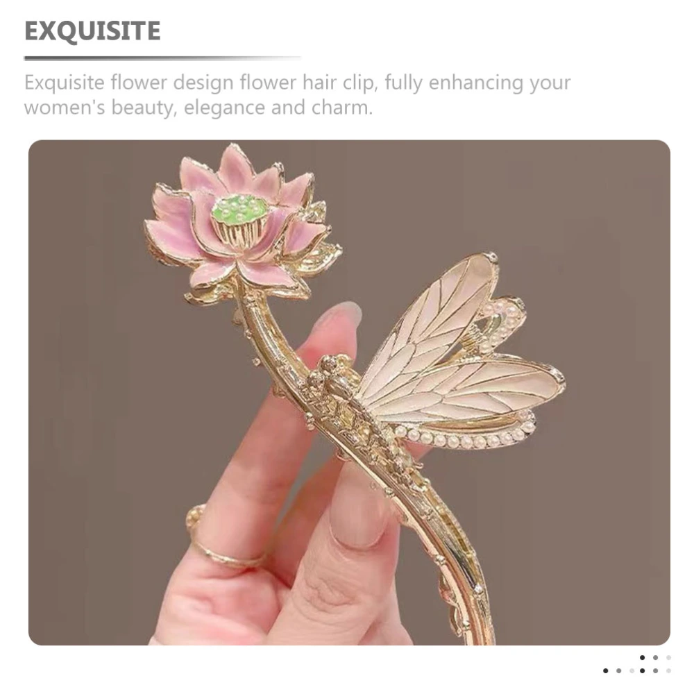 Metal Hair Claw Clip Lotus Flower Claw Hair Clip Nonslip Claw Clip Women Hair Accessory