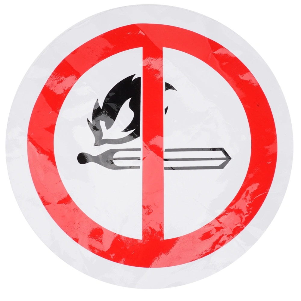 No Open Flames Sticker Warning Decal Work Safety Round Warning Sign Sticker