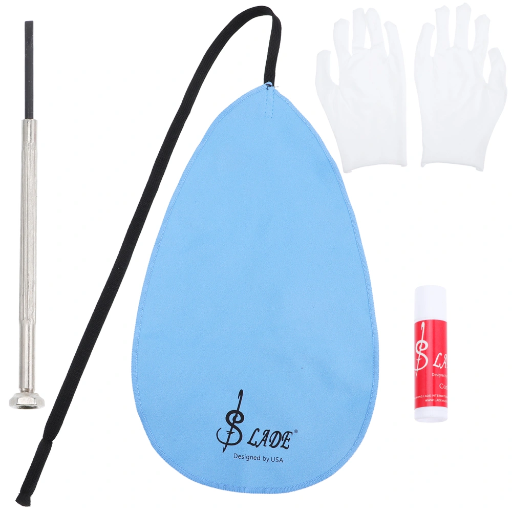 1 Set Flute Cleaning Tools Cotton Gloves Cleaning Cloth Long Cleaning Rod Screwdriver