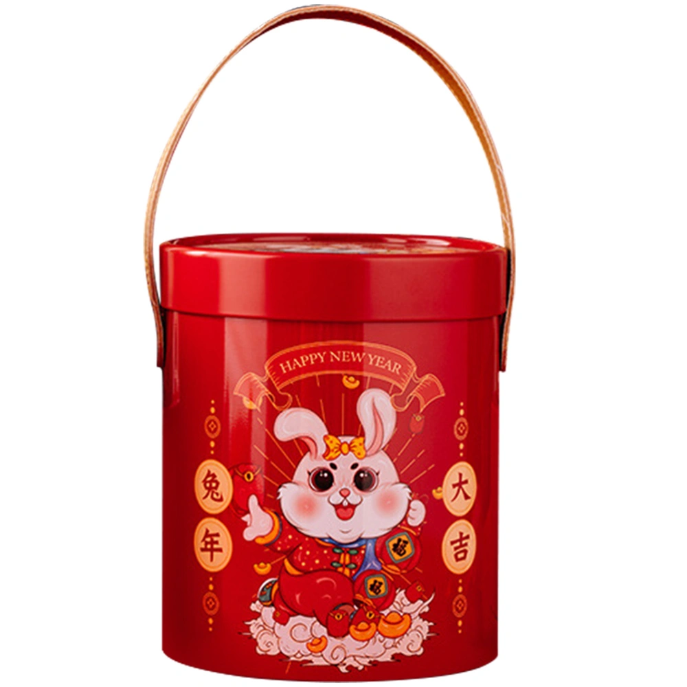 Chinese Style Storage Bucket Round Shape Candy Nut Storage Holder Gift Packing Bucket