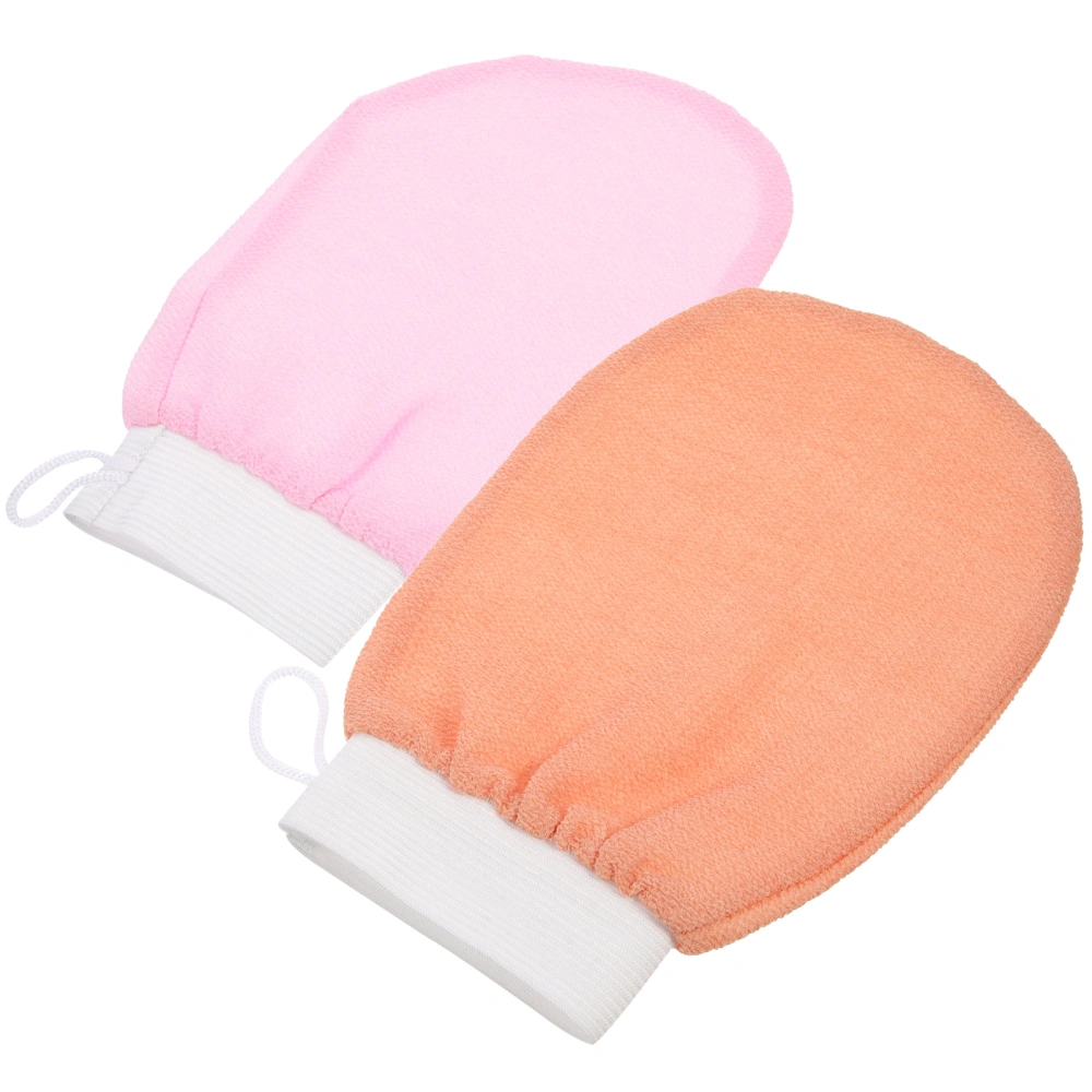 2pcs Skin-friendly Shower Gloves Scrubbing Mitts Skin Exfoliator Bathing Gloves Exfoliating Mittens