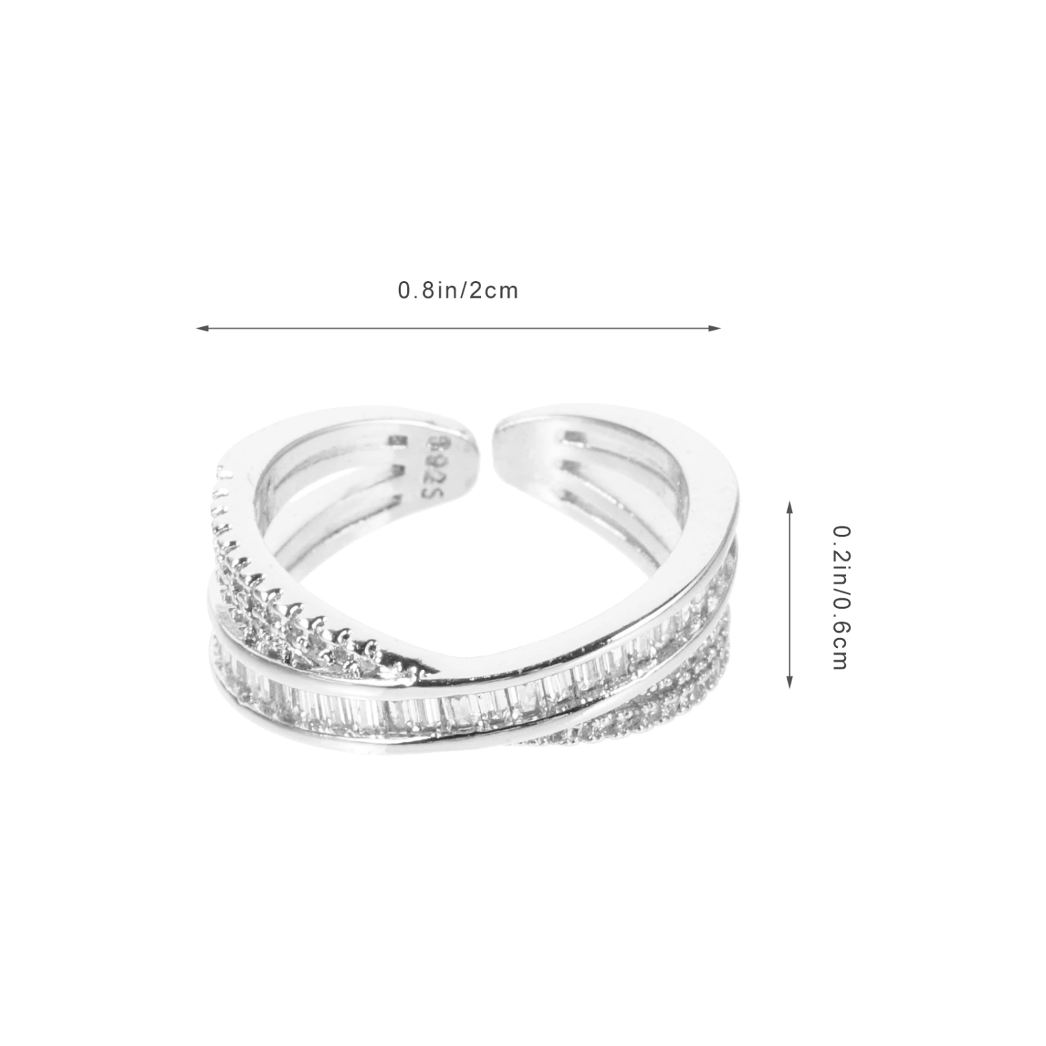 Rhinestone Geometric Ring Adjustable Open Ring Finger Ring Women Ring Jewelry