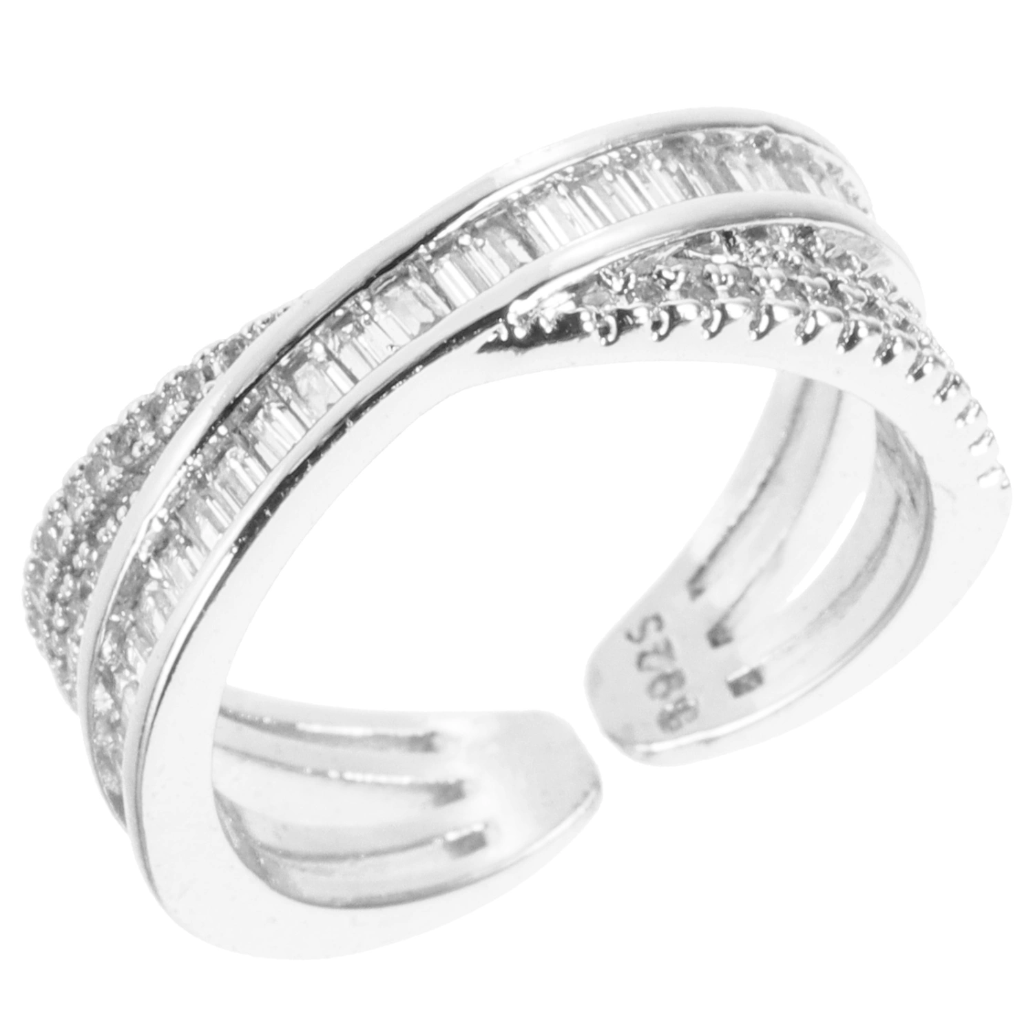 Rhinestone Geometric Ring Adjustable Open Ring Finger Ring Women Ring Jewelry