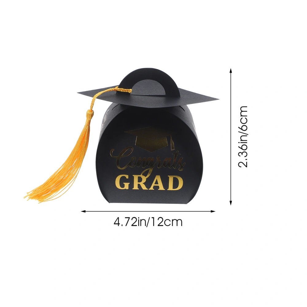 10pcs Graduation Caps Gift Box Graduation Party Favors Graduation Candy Boxes with Tassel