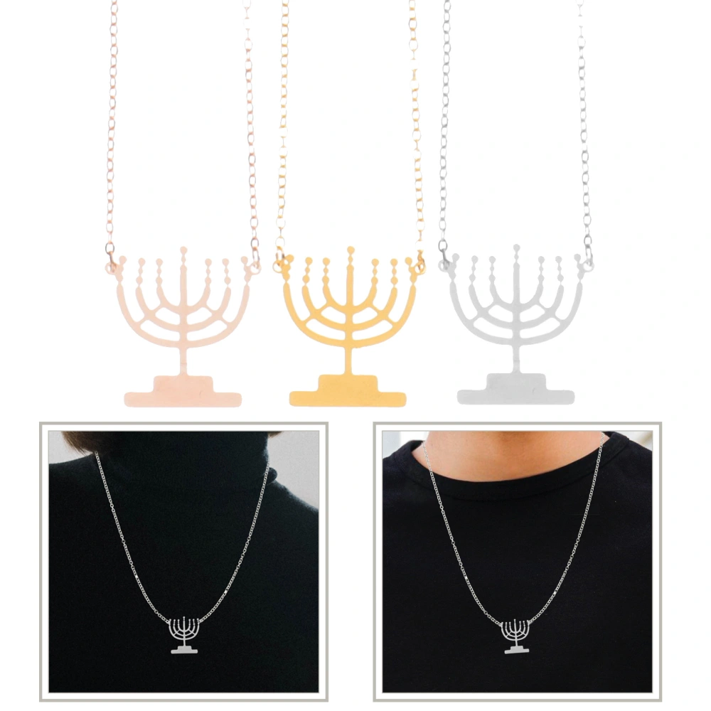 3pcs Candlestick Shape Necklaces Women Necklaces Neck Chain Pendant Necklaces