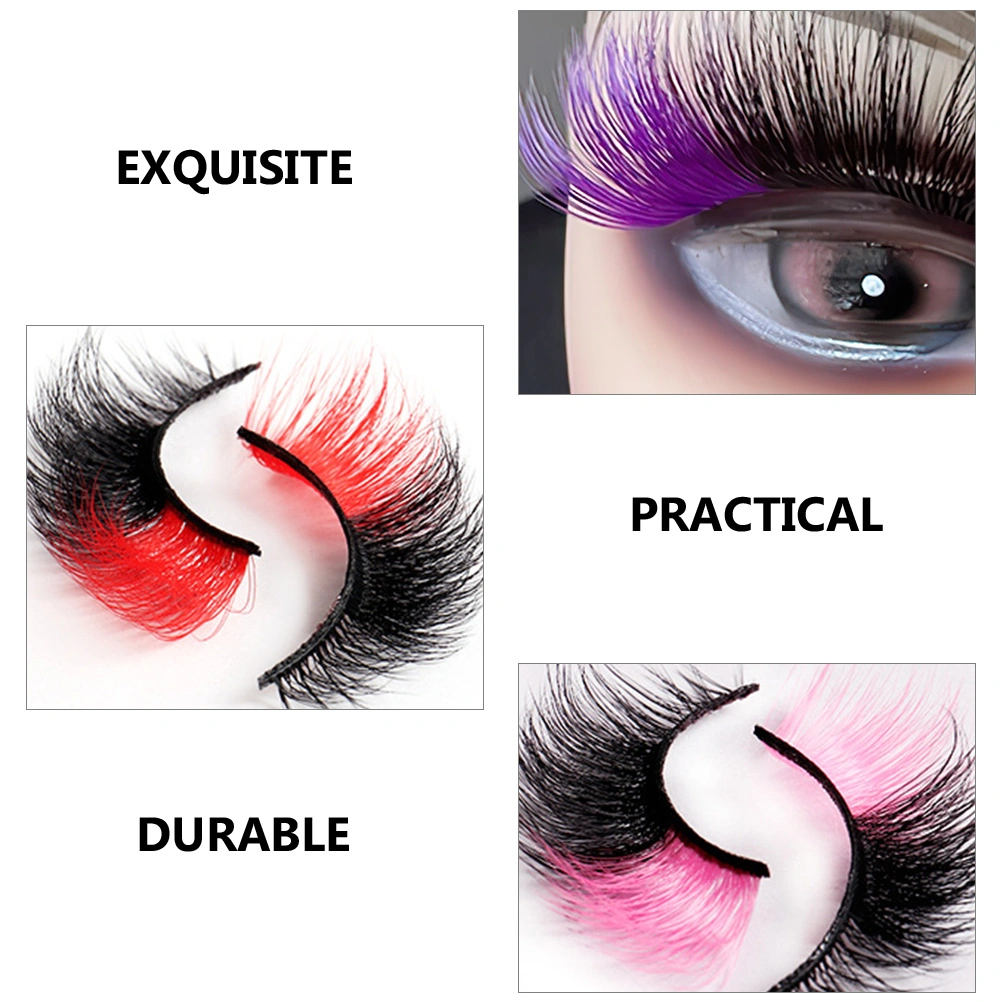 9 Pairs Colored Lashes Fluffy Eyelashes Faux Mink Colored Cosplay Lashes