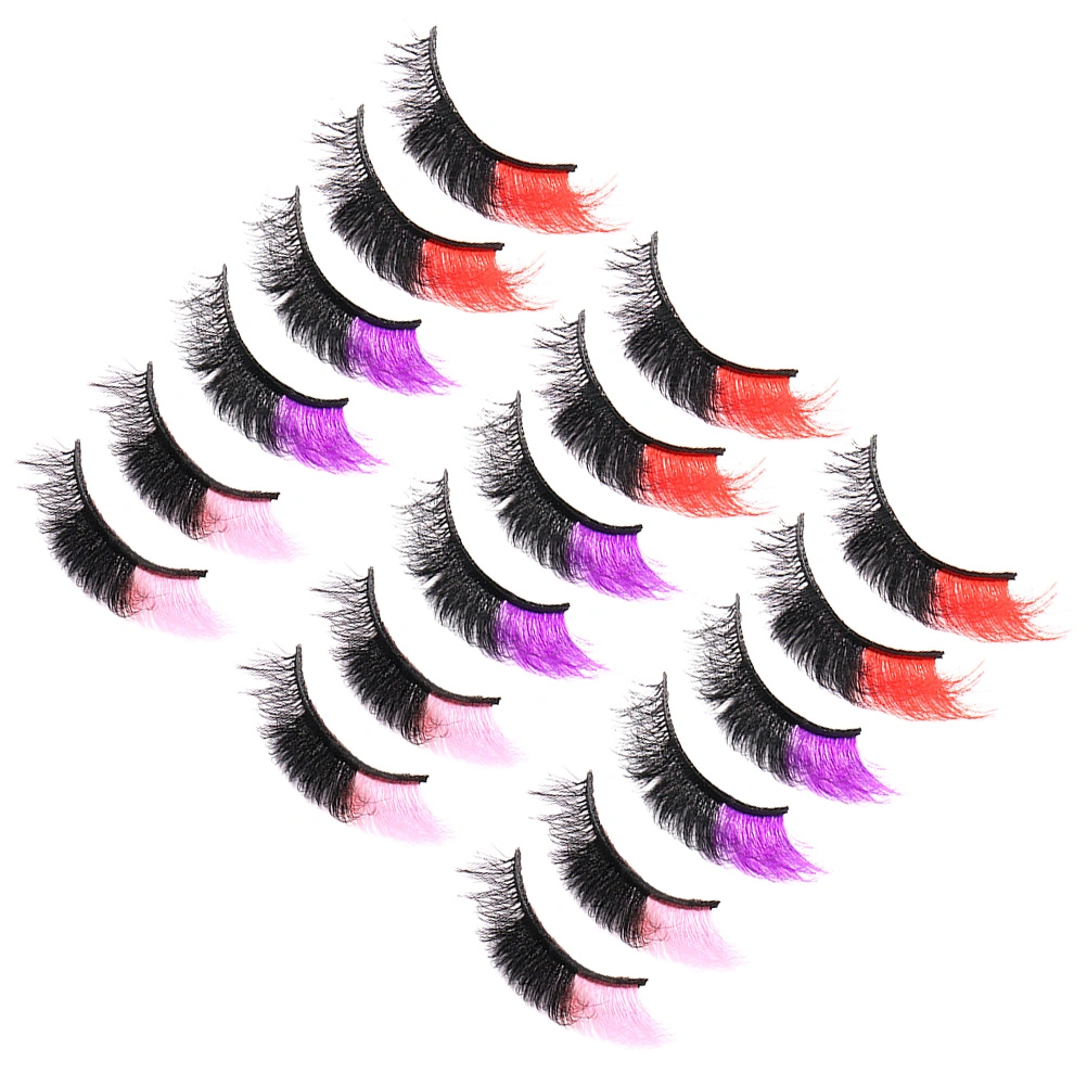 9 Pairs Colored Lashes Fluffy Eyelashes Faux Mink Colored Cosplay Lashes