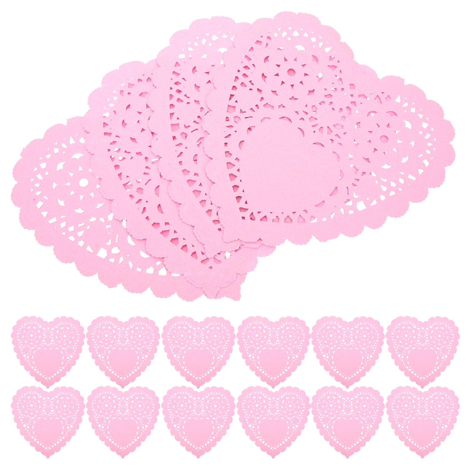 100pcs Paper Doilies Small Heart Paper Doilies for Valentine Tableware Decoration