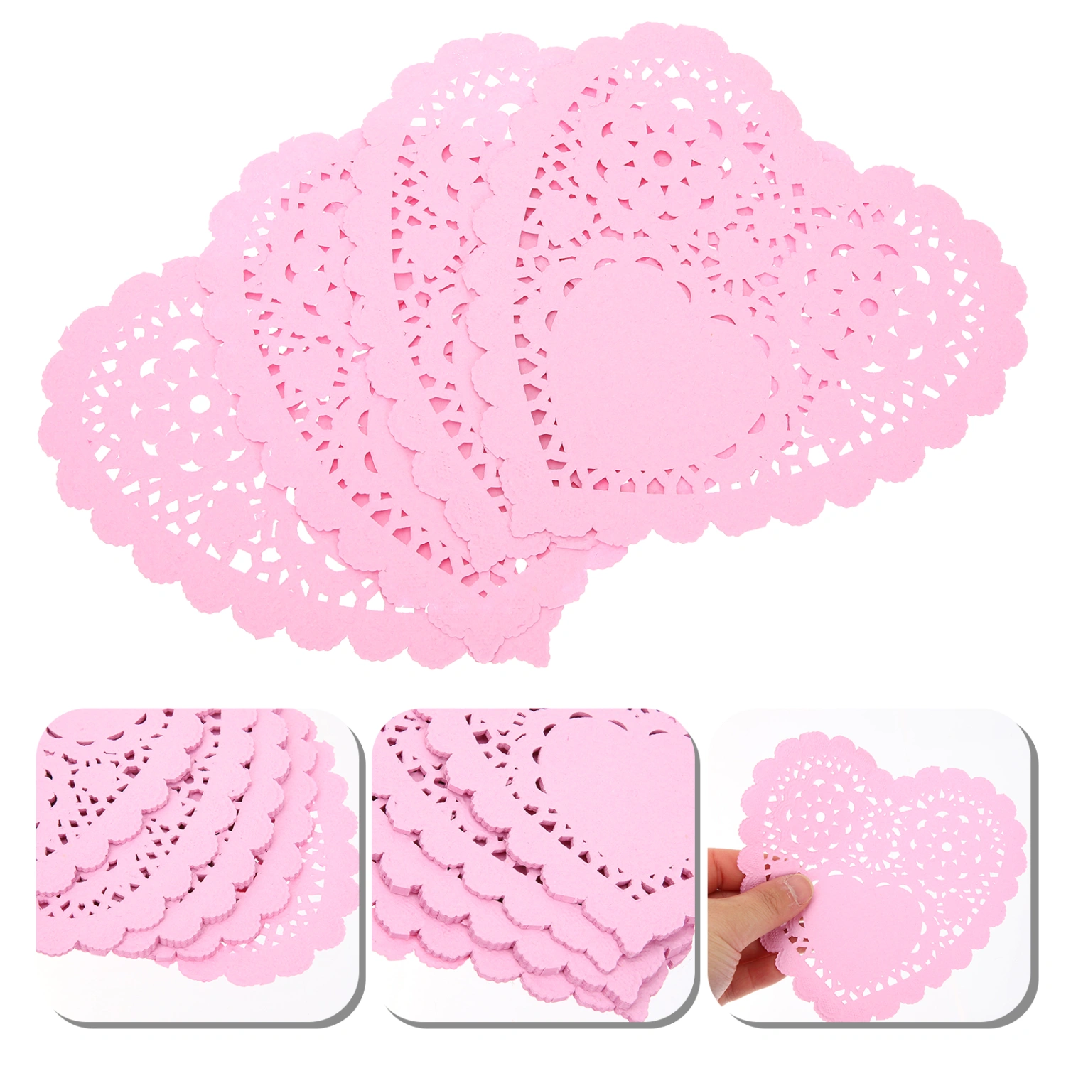 100pcs Paper Doilies Small Heart Paper Doilies for Valentine Tableware Decoration