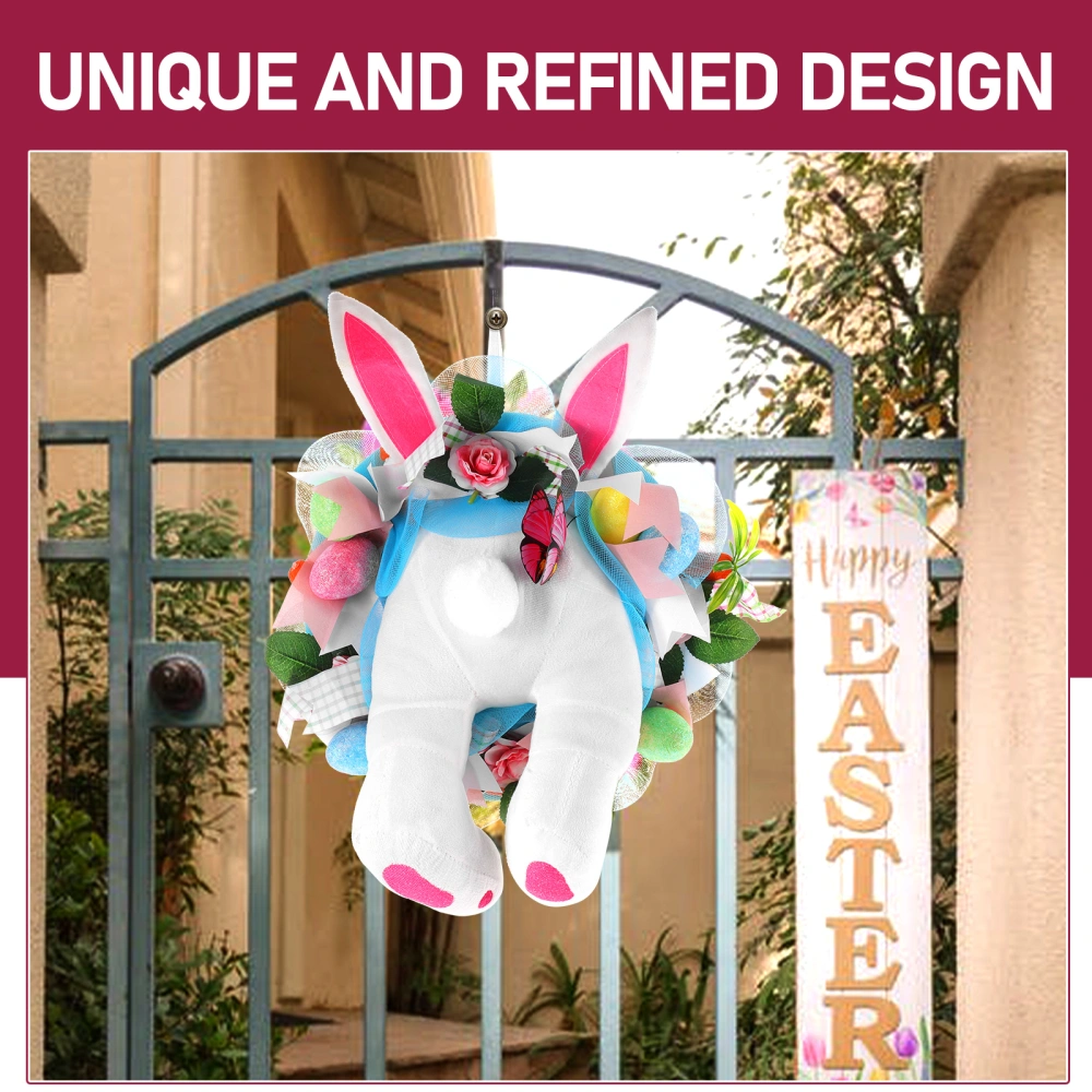 Bunny Wreath Front Door Wreath Welcome Sign Indoor Outdoor Decor for Home Office