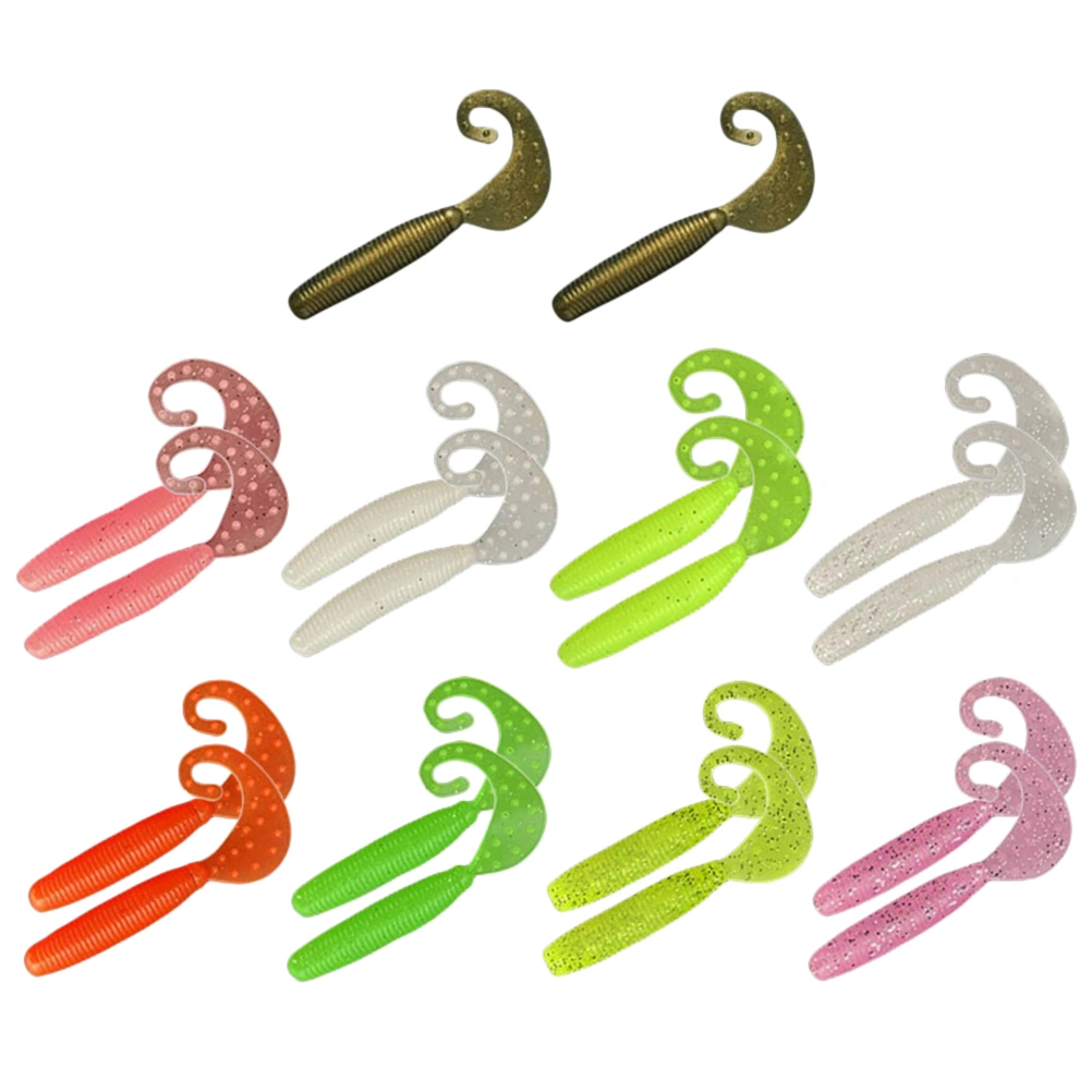 18Pcs Soft Fishing Lures for Bass Soft Tail Fishing Lures Fishing Baits Kit  for Fishing Freshwater Saltwater
