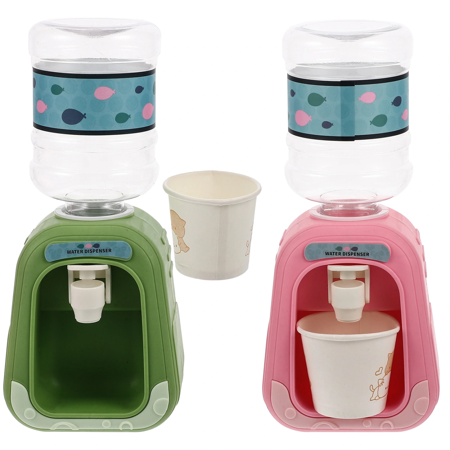 2Pcs Lovely Water Dispenser Simulation Water Dispenser Drinking Fountain Toy Life Scene Model Toy