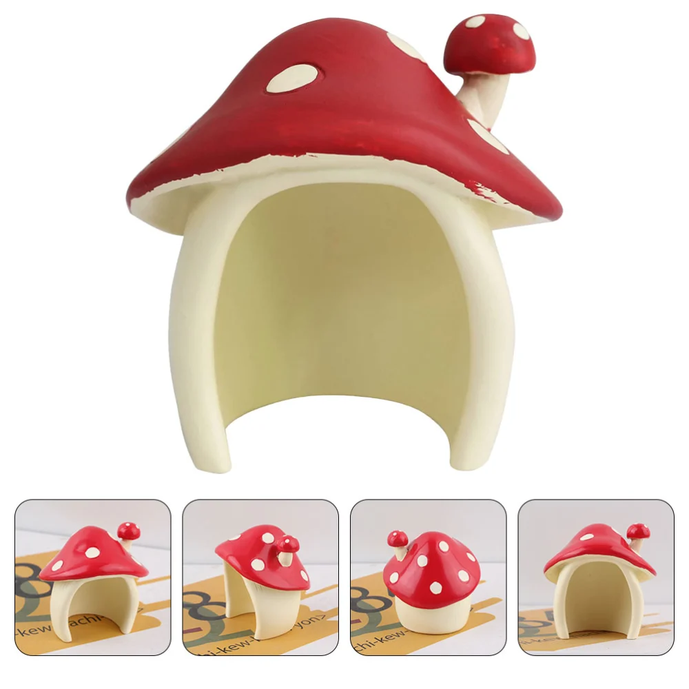 Miniature Mushroom House Garden Resin Ornament Micro Landscape Mushroom House