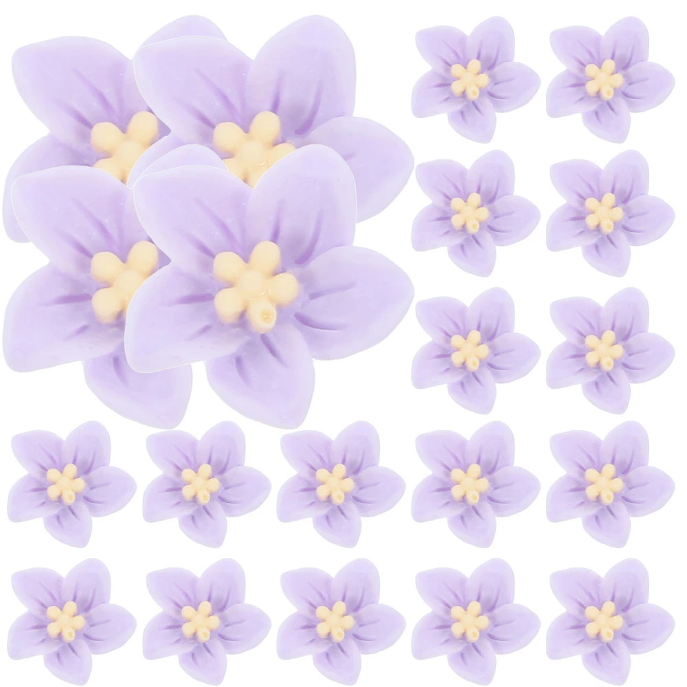 50pcs Resin Flower Flatbacks Floral Decor Charms Phone Case Flower Charms