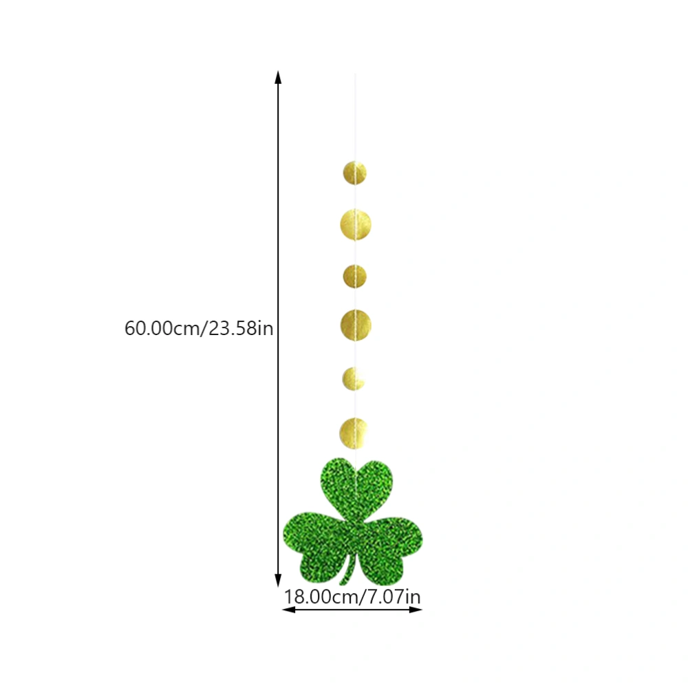 12pcs Paper Clover Pendants Clover-shaped Pendants Paper St. Patrick's Day Props