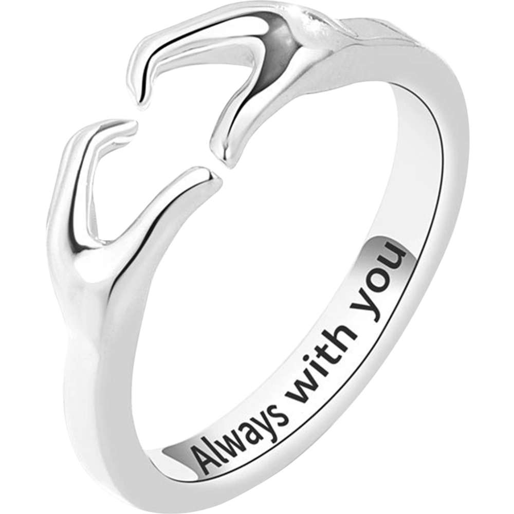 Open Finger Ring Heart Hug Ring Couple Hug Ring Wedding Band Engagement Jewelry