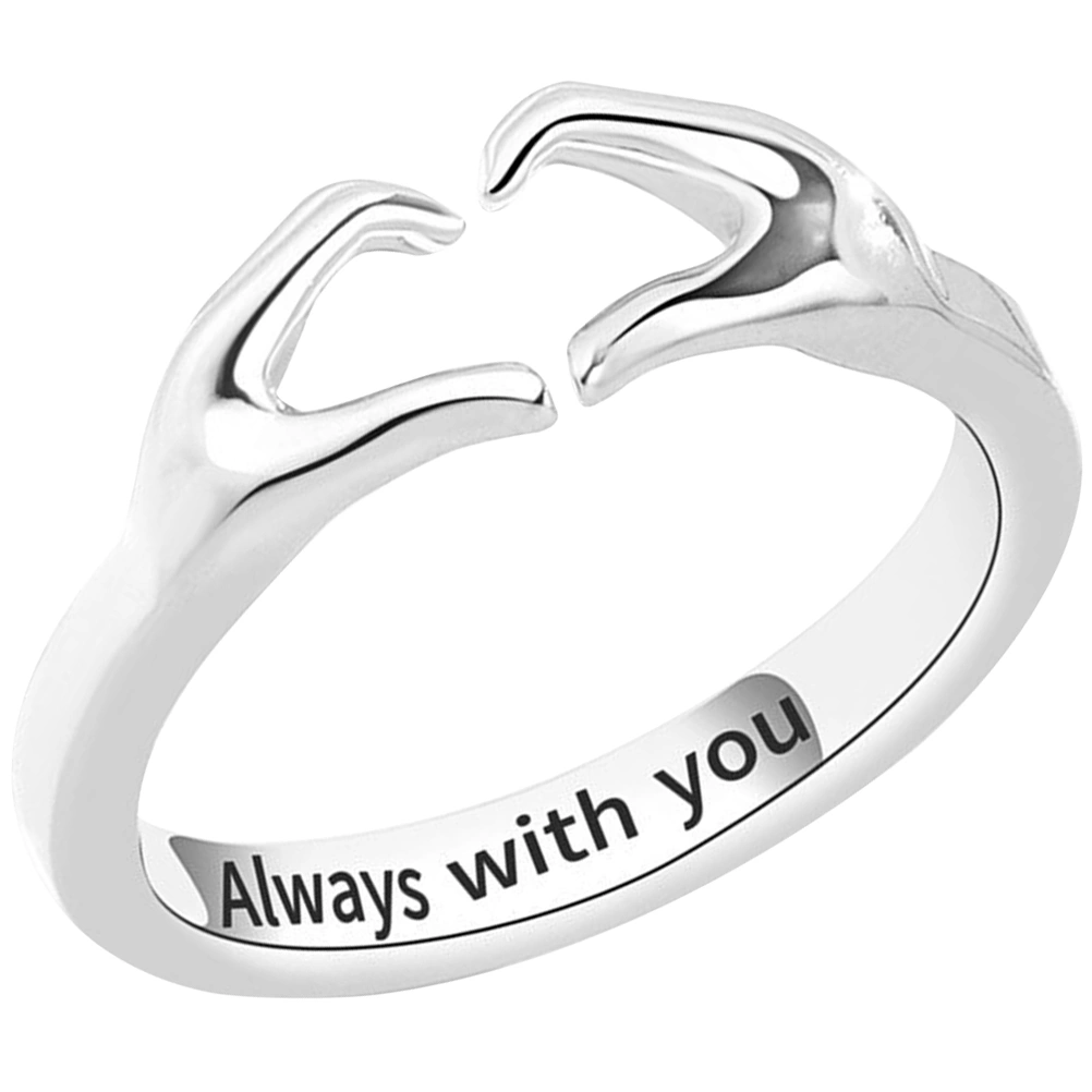 Open Finger Ring Heart Hug Ring Couple Hug Ring Wedding Band Engagement Jewelry