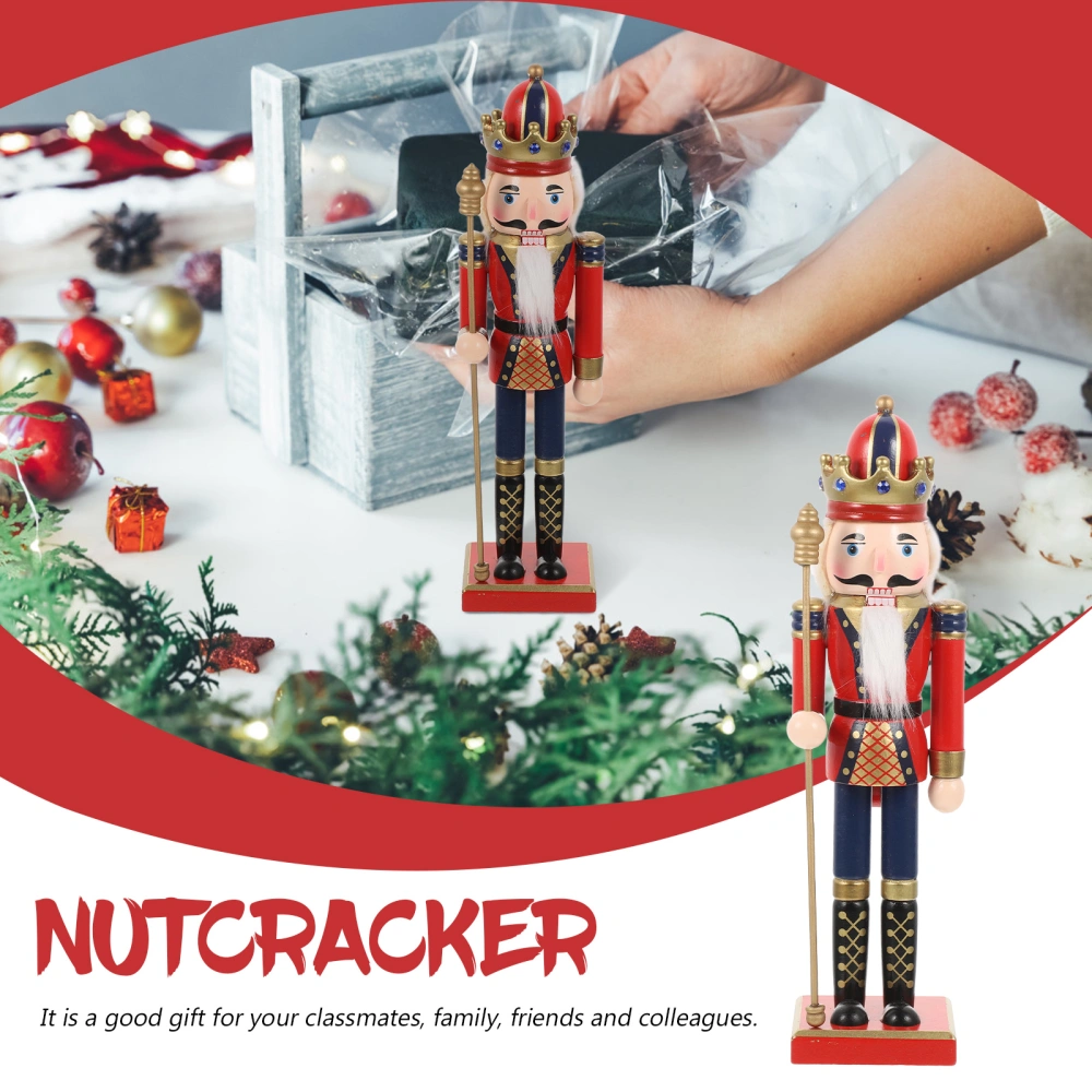 Wooden Nutcracker Figurine Wood Nutcracker Christmas Desktop Decor Garden Decor