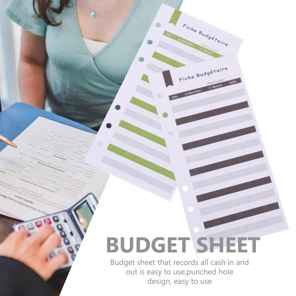 24 Sheets of French Budget Cards Business Budget Planner Multi-Function Expense Planner