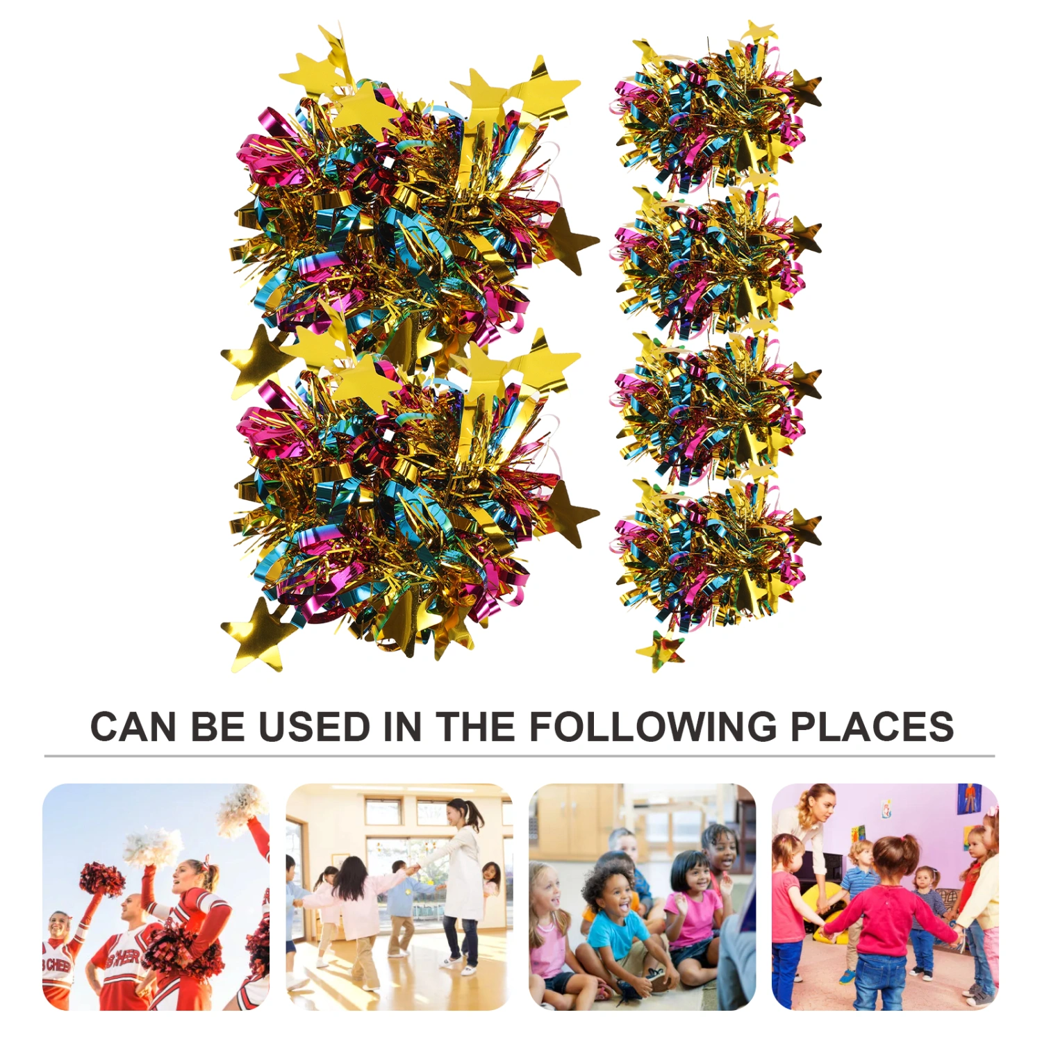 6pcs Cheerleading Pompoms Cheerleader Pom Poms Cheer Poms Cheering Hand Flowers