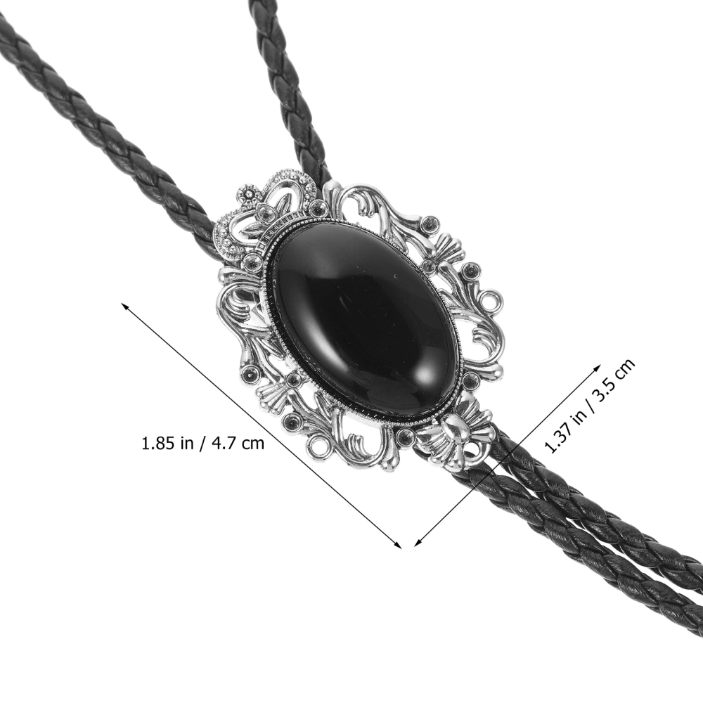 Bolo Tie Neck Pendant Women Shirt Suit Neck Chain Agate Charm Western Necklace Ornament