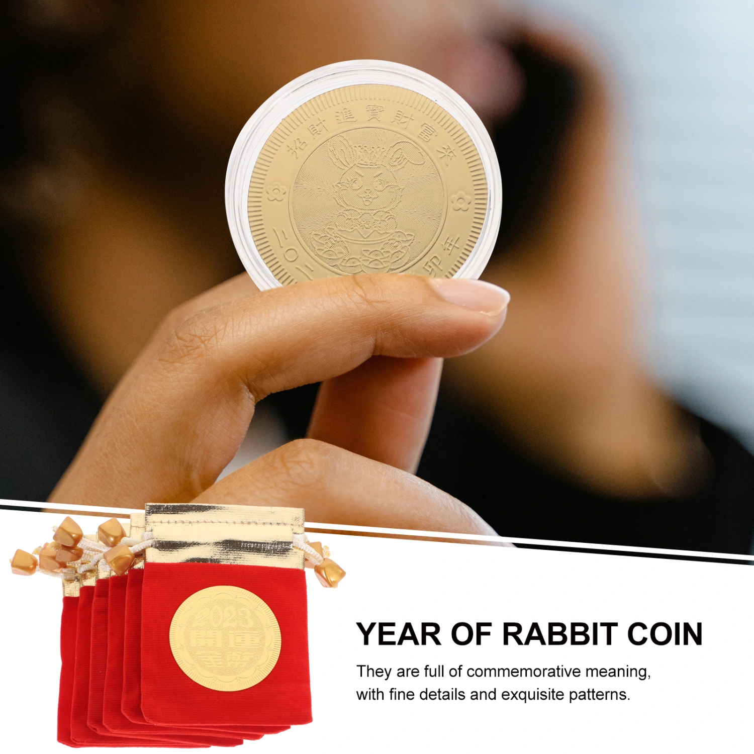 6 Sets Zodiac Rabbit Coins 2023 The Year of Rabbit Commemorative Coins Souvenir Coins