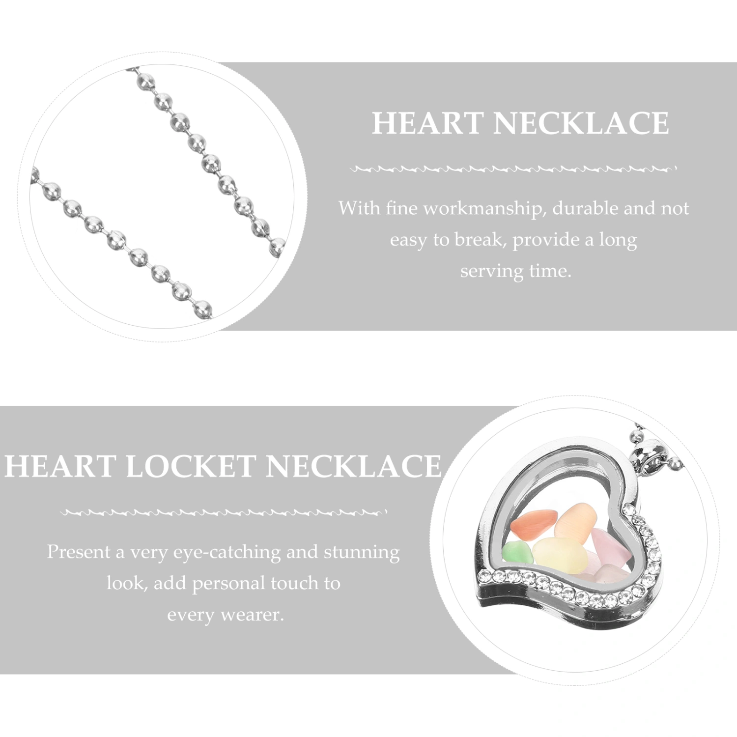 Photo Necklace Heart Locket Necklace Fashion Jewelry Birthday Valentine Gift