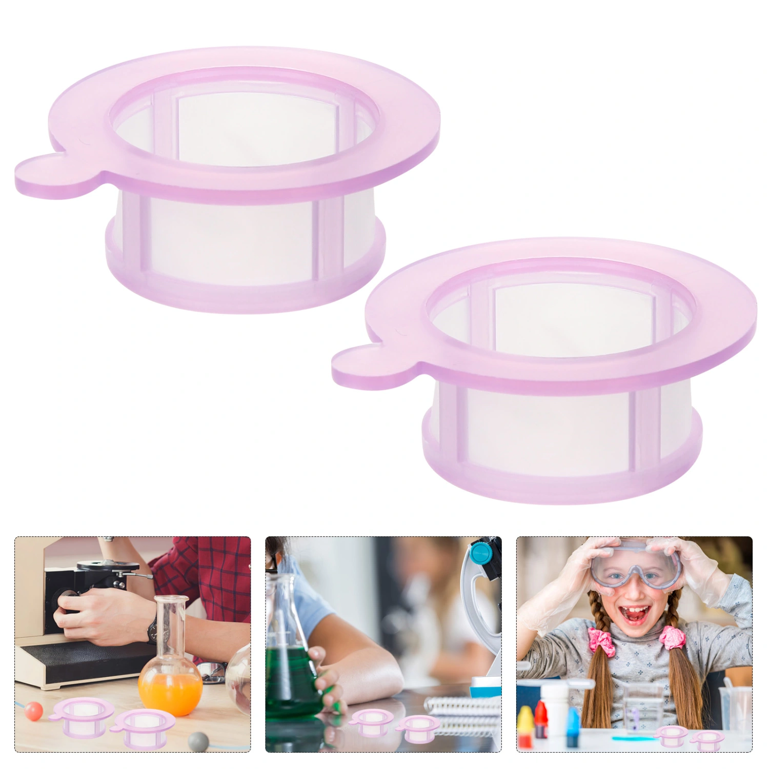 2pcs Cell Strainers Disposable Cell Filters Laboratory Experiment Test Cell Sieve(40μm)