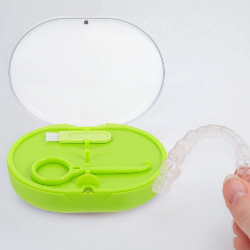 1 Set of Retainer Case with Mirror Magnetic Retainer Box Portable Retainer Box Travel Denture Case