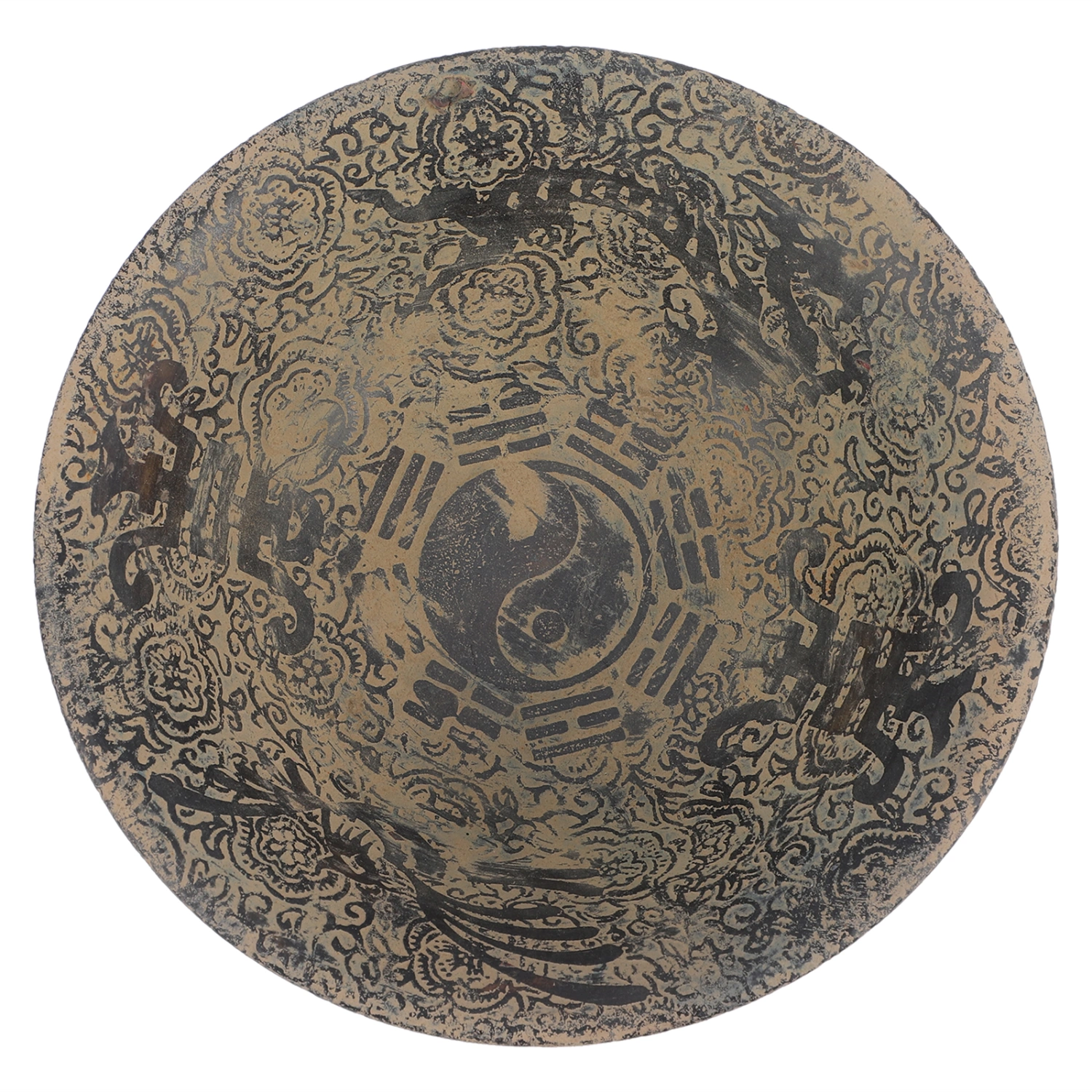 White Marble Ornament Antique Bowl Shaped Adornment Desktop Ancient Decoration