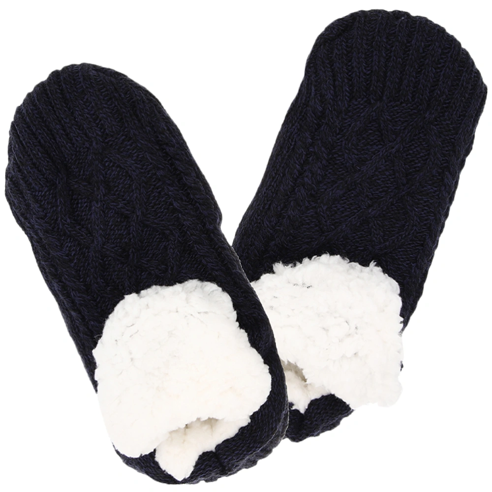 1 Pair Anti-slip Slipper Socks Winter Warm Floor Socks Plush Cozy Ladies Socks