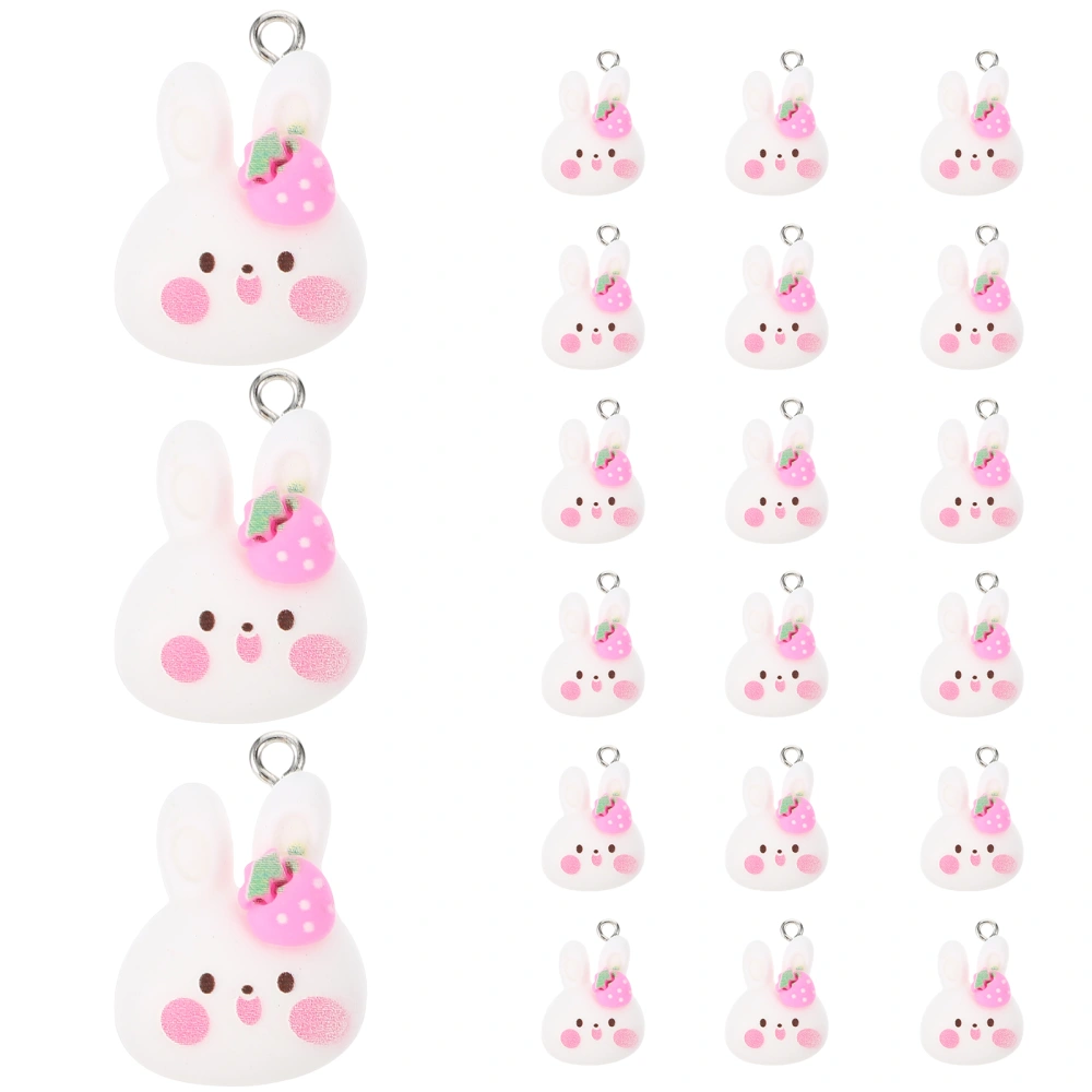 20pcs Resin Rabbit Charms Jewelry Making Rabbit Charms Pendants DIY Craft Supplies