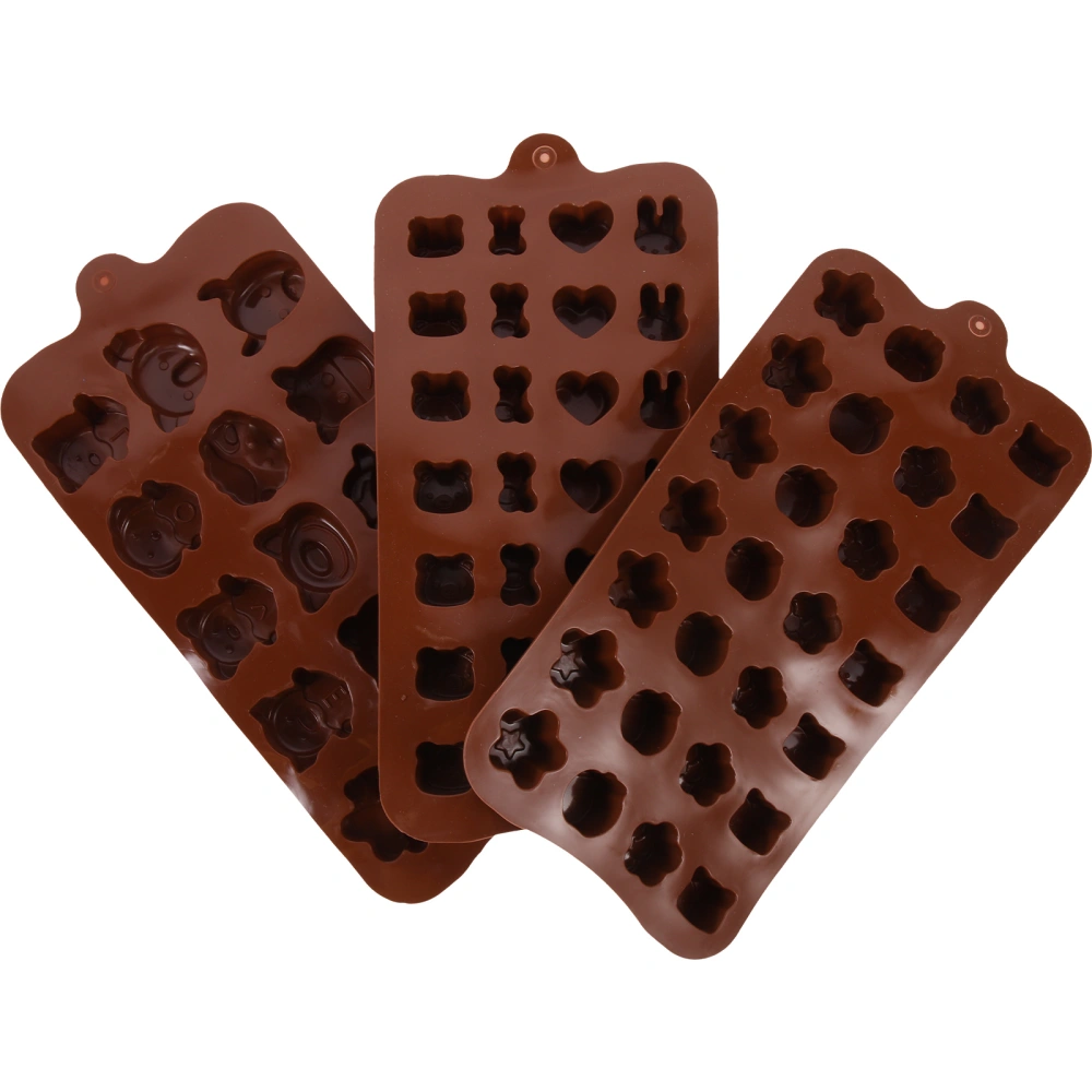 3Pcs Lovely Pudding Mold Silicone Baking Molds Cookie Mold Chocolate Molds Fondant Molds