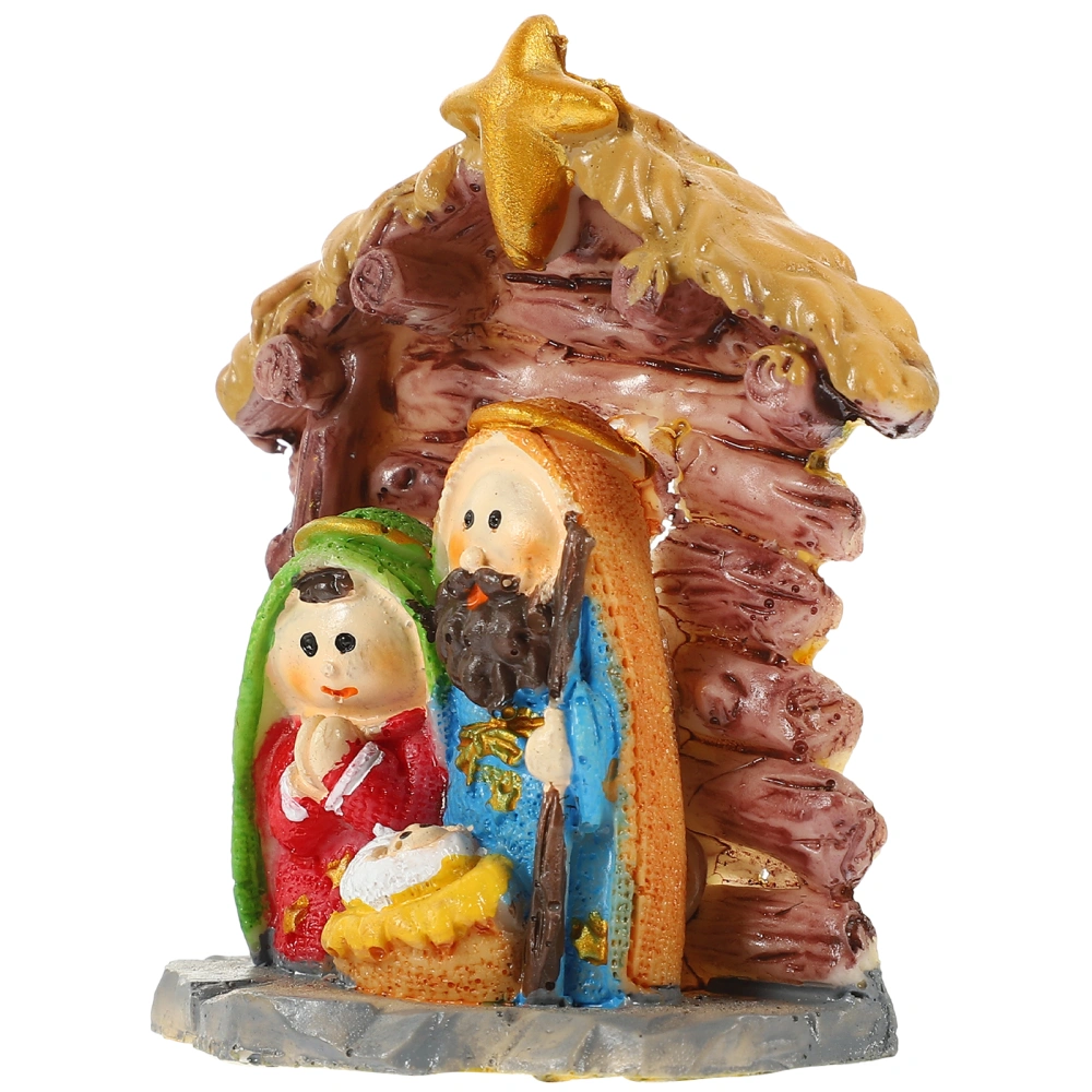 Mini Nativity Decoration Desktop Adornment Resin Statue Home Tabletop Ornament