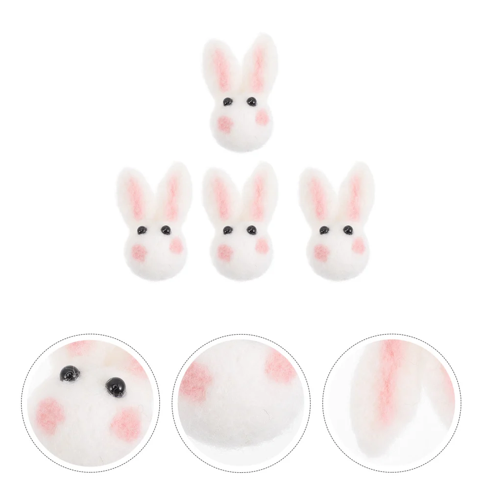 4pcs Decorative Easter-themed Felt Ornament Diy Brooch Hairpin Material Felt Brooch Decor