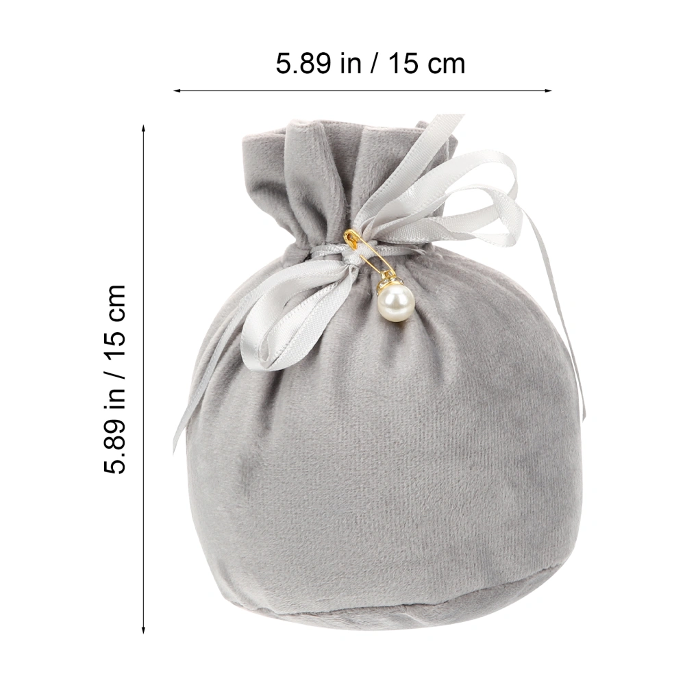 5pcs Small Drawstring Bags Velour Jewelry Storage Pouches Sundries Storage Bags